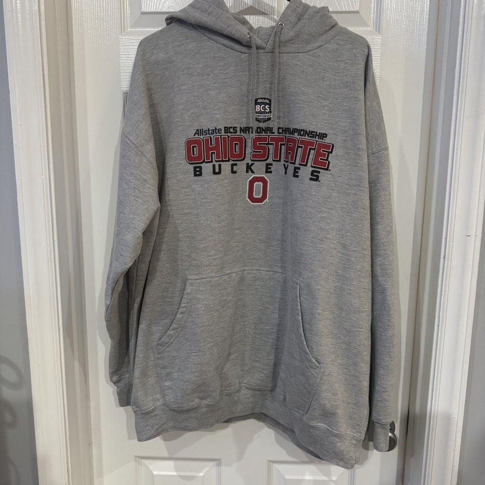 Gray Ohio State Buckeyes Old‎ Varsity Brand Hoodie Sweatshirt-BCS Champions 2XL